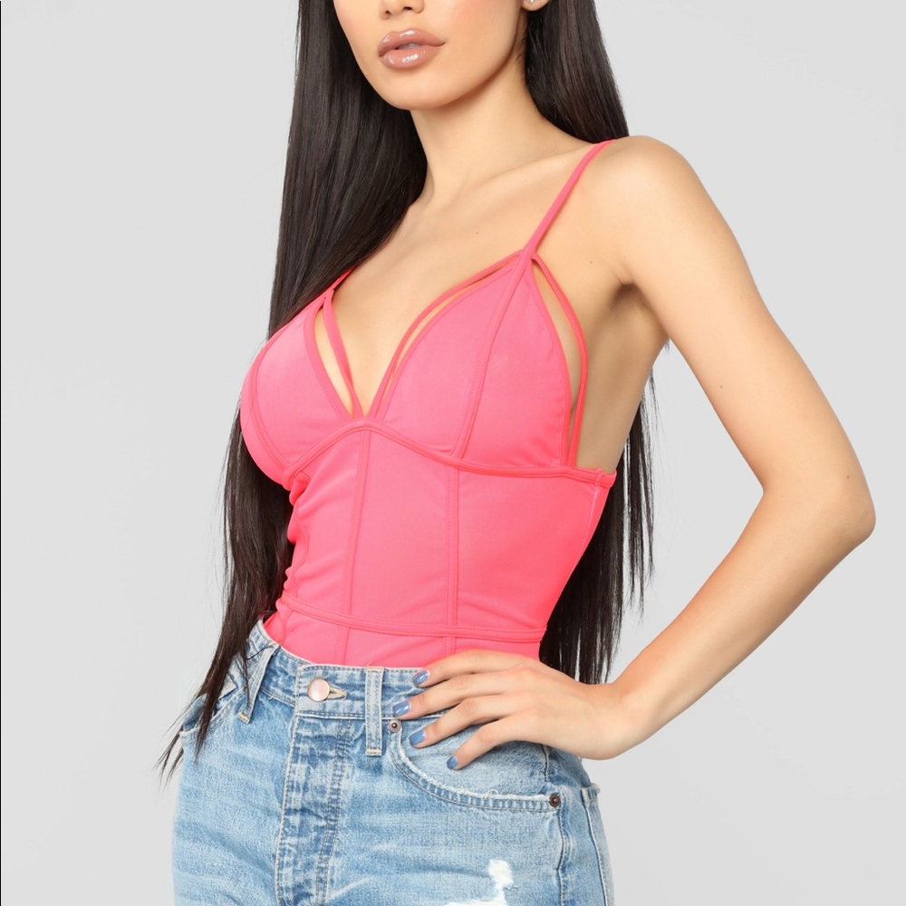 Fashion Nova Neon Pink Bodysuit S